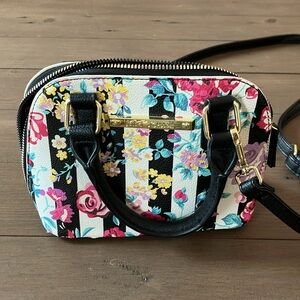 Betsey Johnson Floral Striped Crossbody Bag